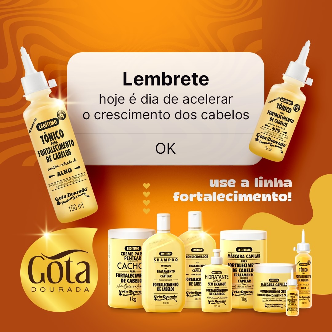 Gota Dourada Garlic Tonic for Hair Strengthening - 100ml