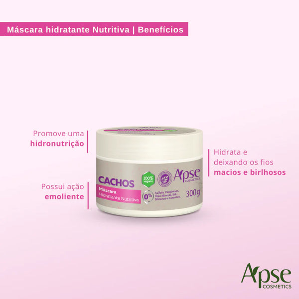 Apse Máscara Cachos Hidratante Nutritiva 300g - Tratamento Condicionante