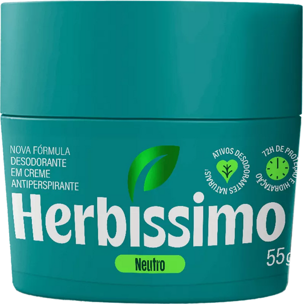 Cream Antiperspirant Deodorant Herbíssimo Neutro - 55g