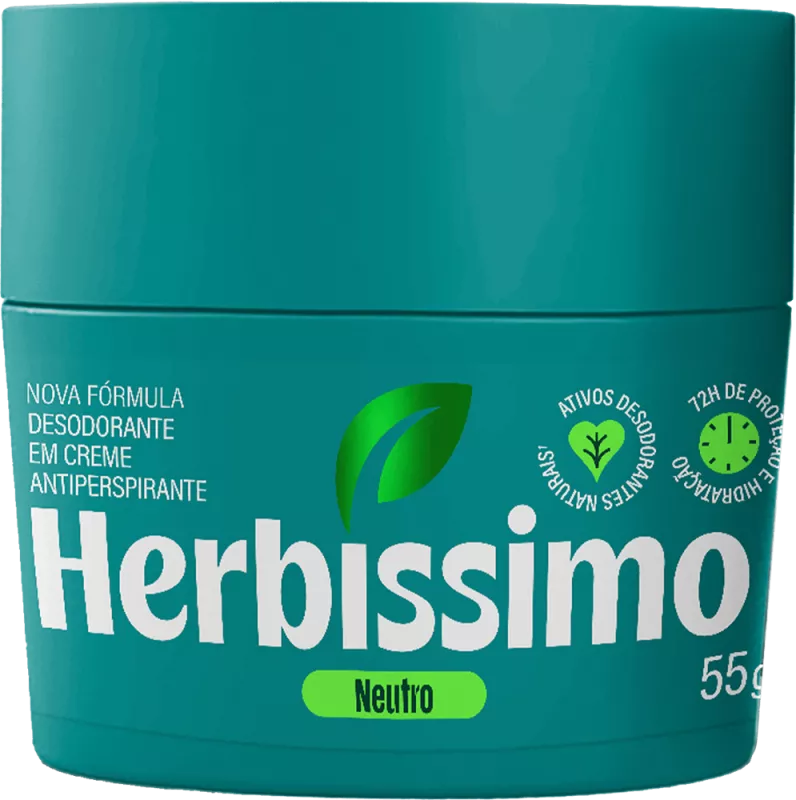 Cream Antiperspirant Deodorant Herbíssimo Neutro - 55g