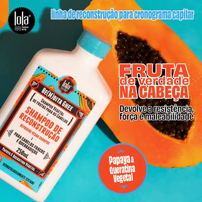 Be(m)dita Ghee Papaya and Vegetable Keratin - Reconstruction Shampoo 250ml - Lola Cosmetics