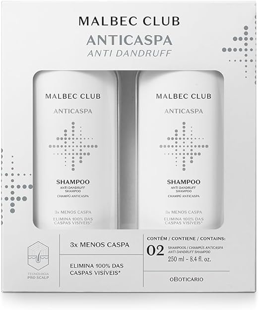 Kit Malbec Club Shampoo Anticaspa (2 itens) O Boticário