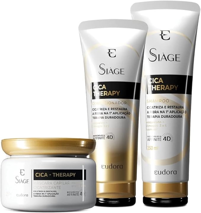 Eudora Kit Siàge Cica-Therapy: Shampoo 250ml + Condicionador 200ml + Máscara Capilar 250g