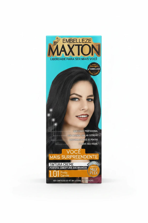 MAXTON HAIR COLOR KIT 50G 01.01 CHARCOAL BLACK