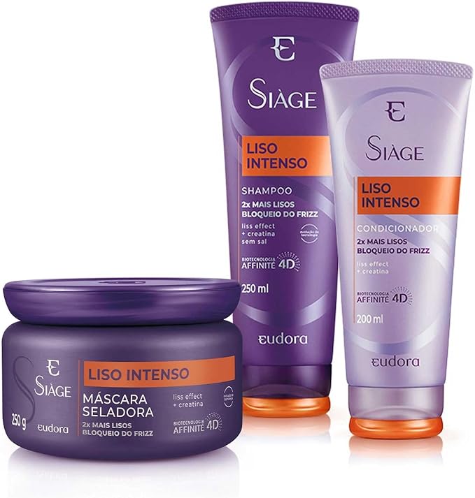 Eudora Kit Siàge Liso Intenso Shampoo + Condicionador + Máscara Capilar