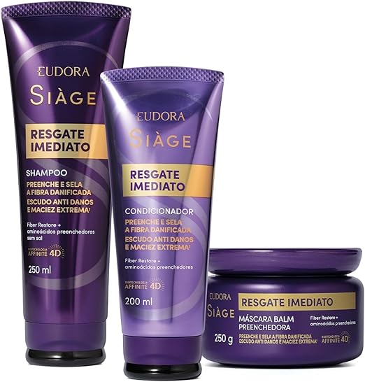 Eudora Siàge Instant Rescue Kit: Shampoo 250ml + Conditioner 200ml + Hair Mask 250g