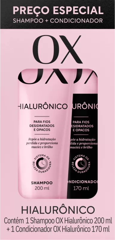 OX Shampoo 200ml Hyaluronic + Conditioner 170ml Hyaluronic