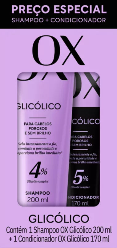 OX Shampoo 200ml Glycolic + Conditioner 170ml Glycolic