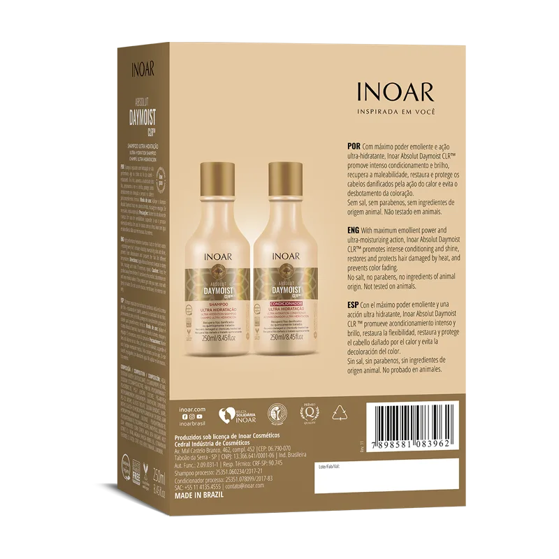 Kit Inoar Absolut DayMoist CLR - 250ml