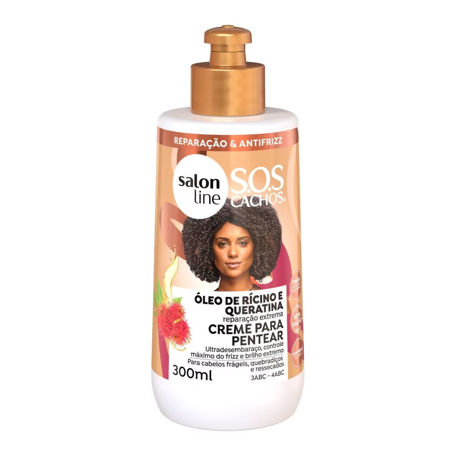 SOS Curls Ricin and Keratin 3ABC 4ABC - Leave-in 300ml Ricino e Queratina