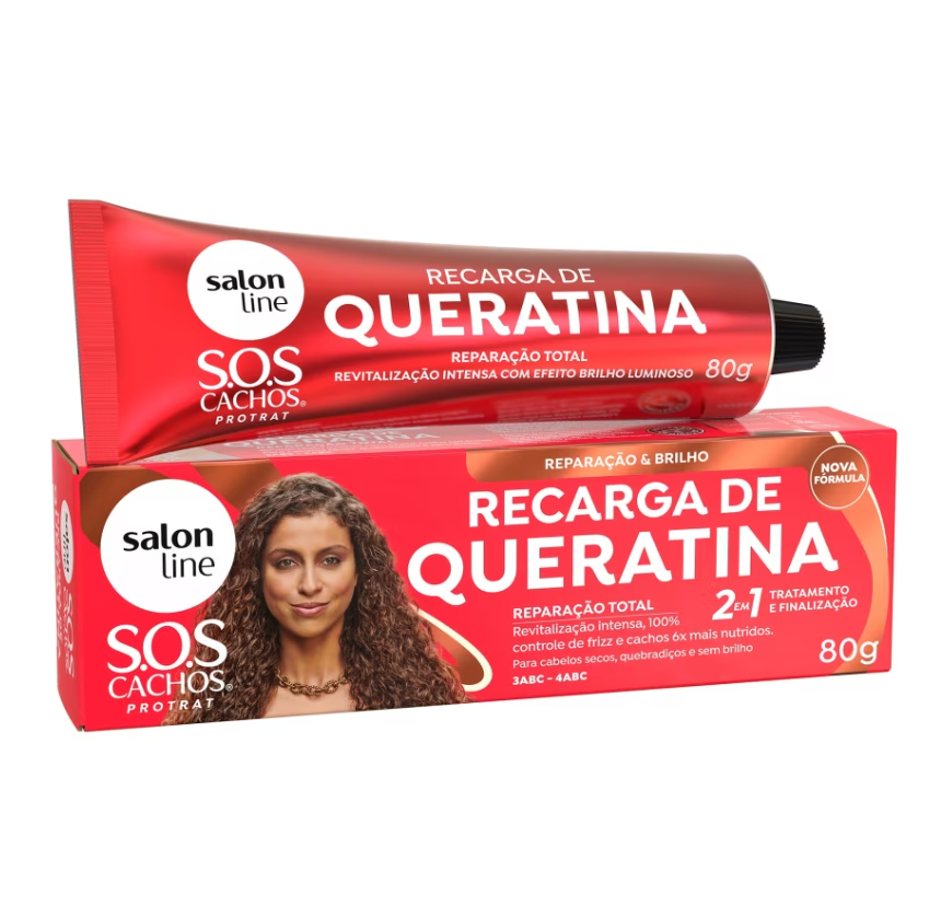 SOS Cachos Recarga de Queratina - Reparação Total 80g