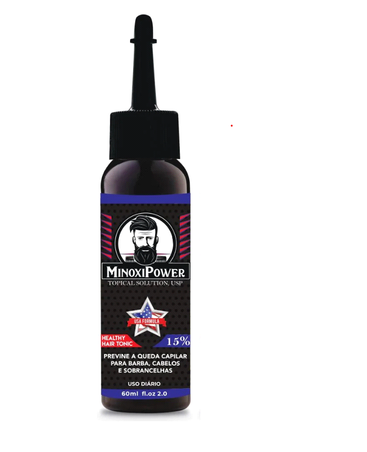 TONICO DE CRESCIMENTO MINOXI POWER USP 15% BARBA, CABELO E SOBRANCELHA 60 ML