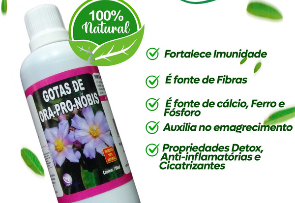 Ora Pro Nóbis Gotas - Vitaminas / Proteinas - 100ml