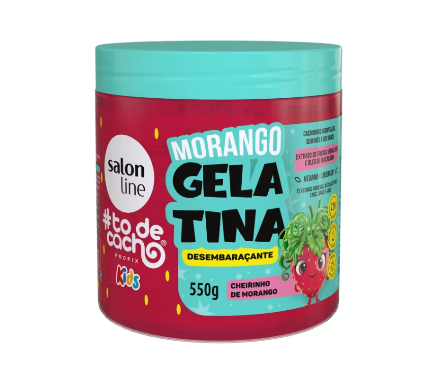 Gelatina Morango #todecacho Kids Desembaraçante 550g