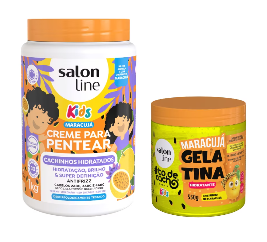 Kit Creme para Pentear Cachinhos Hidratados + Gelatina de Maracujá