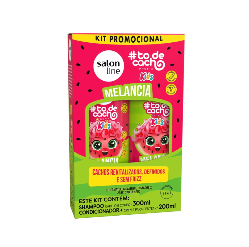 Kit Shampoo e Condicionador Melancia #todecacho Kids