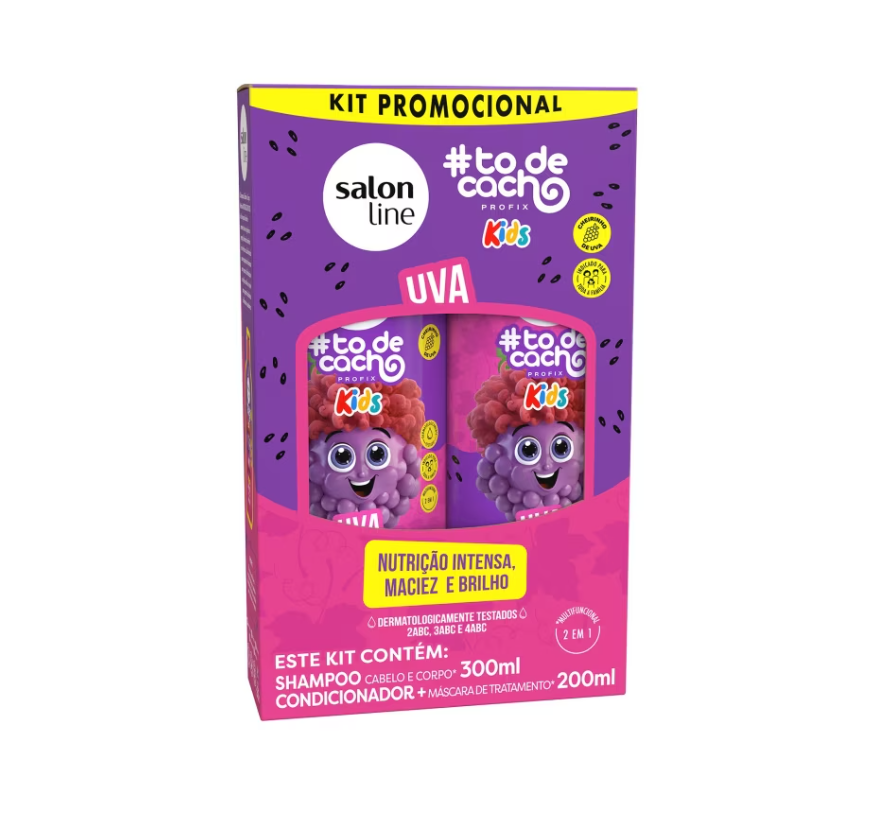 Kit Shampoo e Condicionador Uva #todecacho Kids