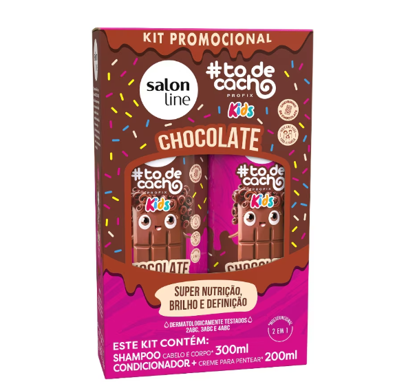 Kit Shampoo e Condicionador Chocolate #todecacho Kids