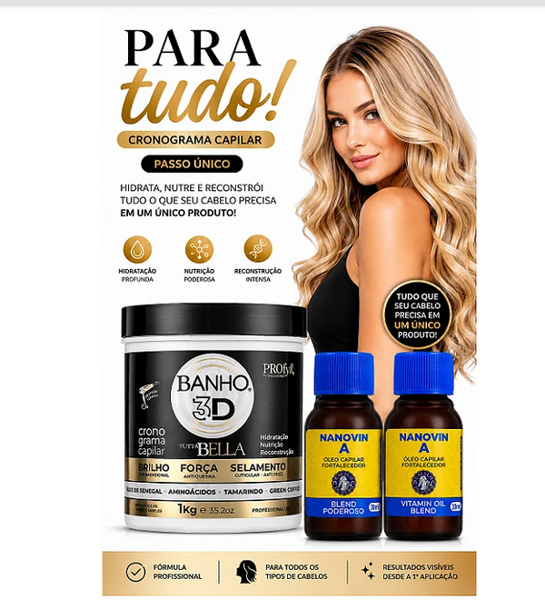 Profyll True Professional ParaTudo Hair Care Mask 1kg + 2 Strengthening Oils 30ml