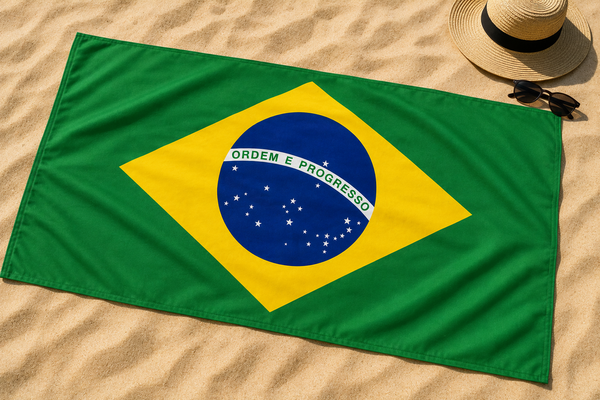 Beach Sarong with Brazilian Flag – National Print, Brazilian Style Canga