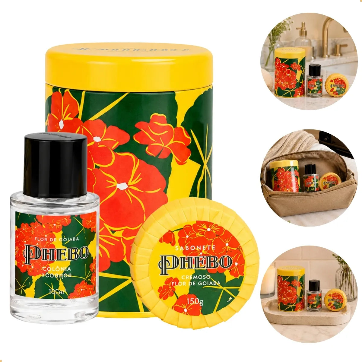Phebo Geranium Bourbon Kit: 30ml Cologne + 50g Soap in a Tin
