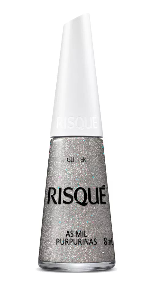 Esmalte Risque Glittler Prata As Mil Purpurinas 8ml