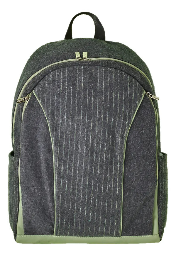Natura Mom and Baby Backpack with Changing Mat, Dad and Baby Edition, Dark Gray Color, Striped Fabric Design
