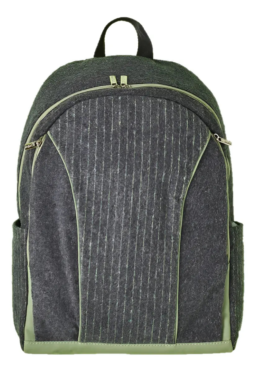 Natura Mom and Baby Backpack with Changing Mat, Dad and Baby Edition, Dark Gray Color, Striped Fabric Design