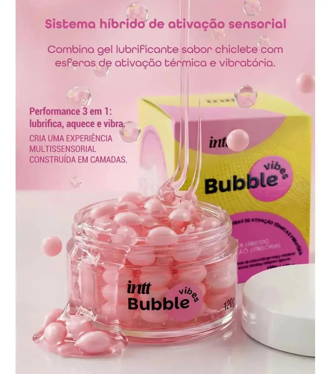 Bubble Vibes 3-in-1 Gel - Glides, Vibrates, Heats - 120g - Intt