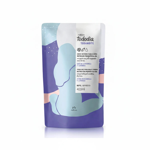 Todo dia Refil Creme Noturno Para o Corpo Tododia Chá de Camomila e Lavanda 400ml