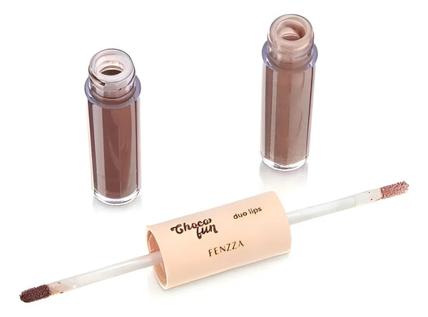 Duo Batom e Gloss Fenzza Choco Fun Cor Brigadeiro de Longa Duração