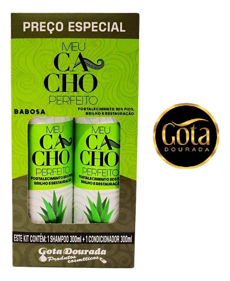 Perfect Curl Kit Shampoo and Conditioner Aloe Vera 300ml Gota Dourada