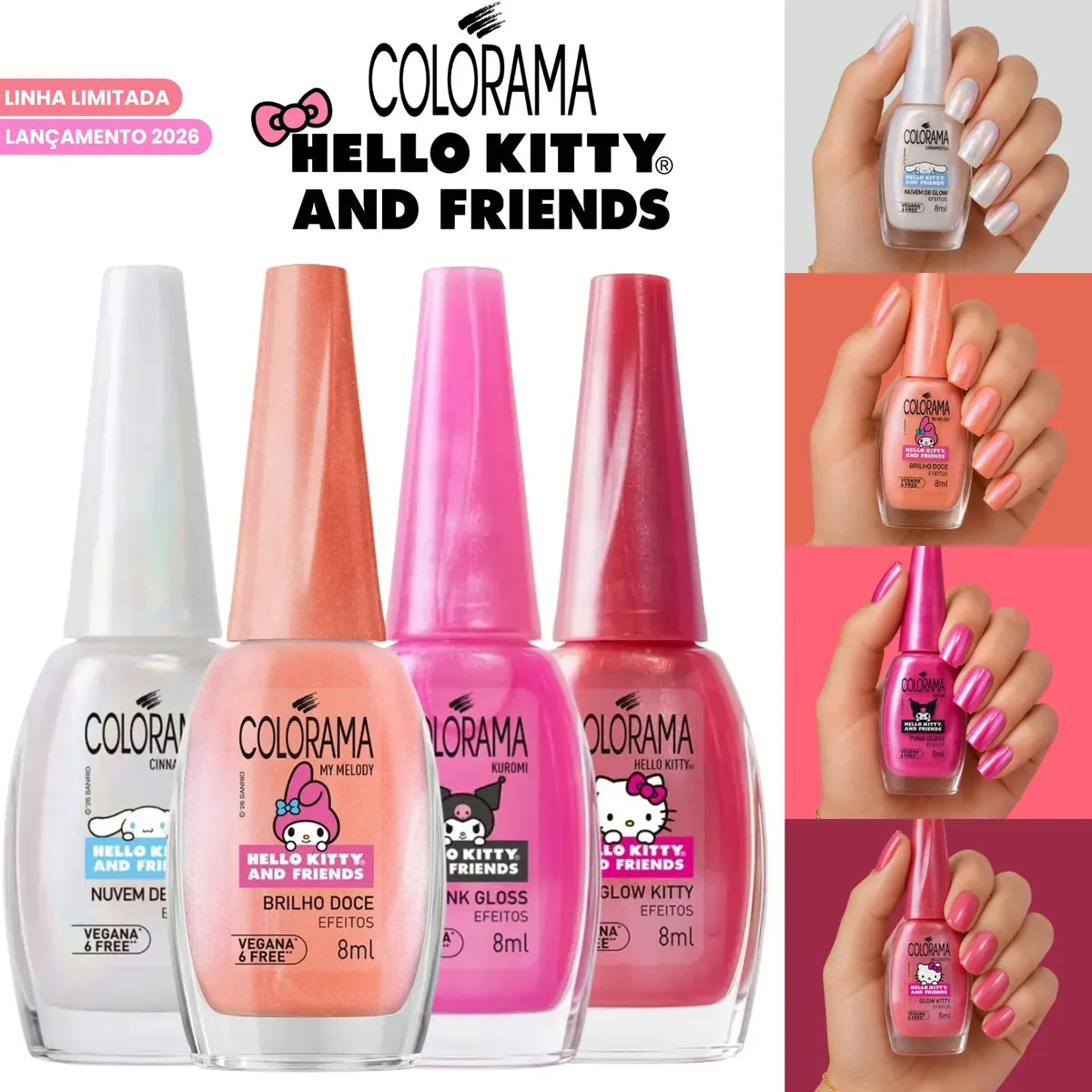 Colorama Nail Polish Kit, Effects Collection, Hello Kitty and Friends