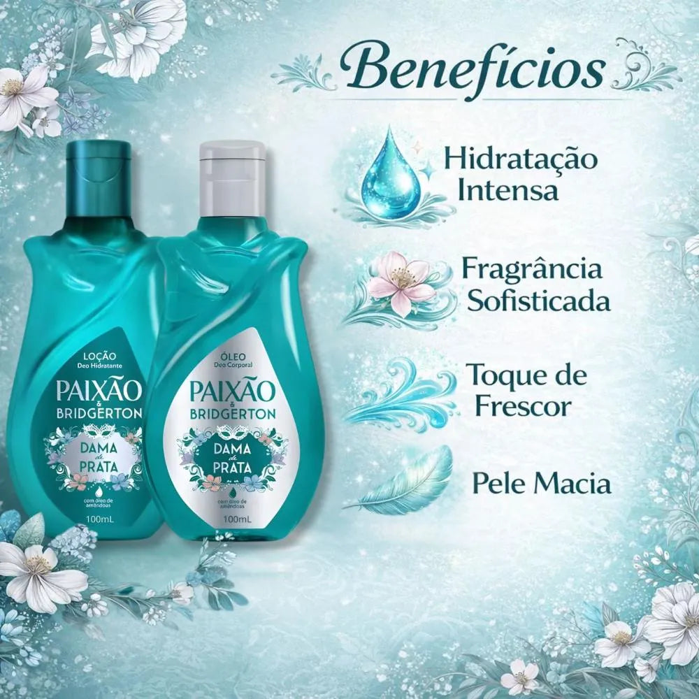Passion and Bridgerton Silver Lady Kit: Lotion and Oil 100ml