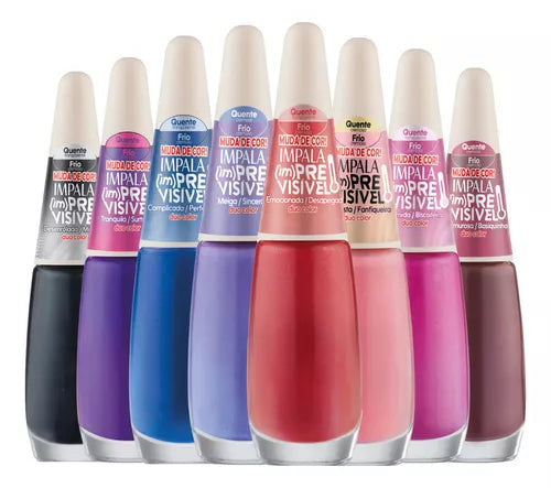 Kit 8 Impala Imprevisível New Collection Duo Color Nail Polishes
