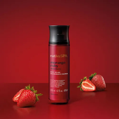Body Splash Deodorant Cologne Nativa SPA Strawberry Ruby - 200ml