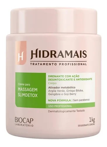Professional Body Cream for Massage Slimdetox in Hidramais  1kg jar
