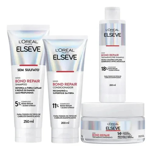 Novo Kit Elseve Bond Repair Ácido Cítrico Reconstrói A Fibra