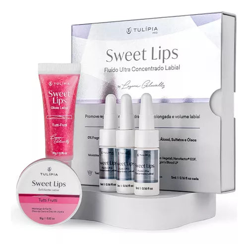 Kit Sweet Lips Tutti Frutti - Gloss, Esfoliante E Fluido
