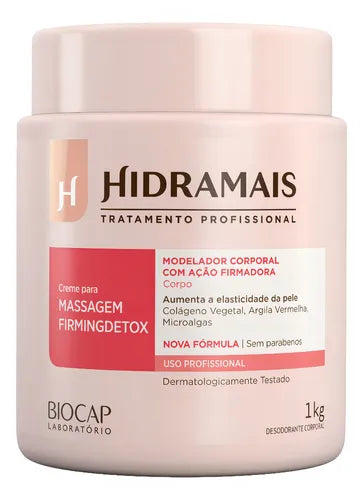 Creme Hidramais FirmingDetox Hidratante Antioxidante com Argila Vermelha Pote de 1Kg