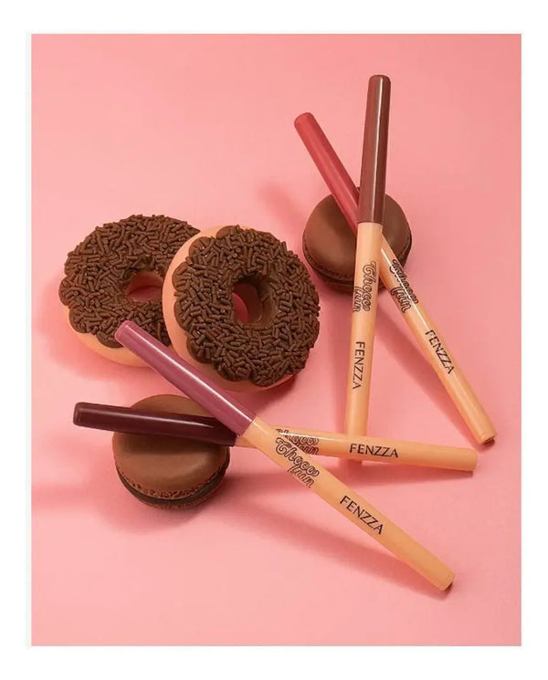 Kit of 4 Fenzza Matte Pink Choco Fun Waterproof Lip Pencils