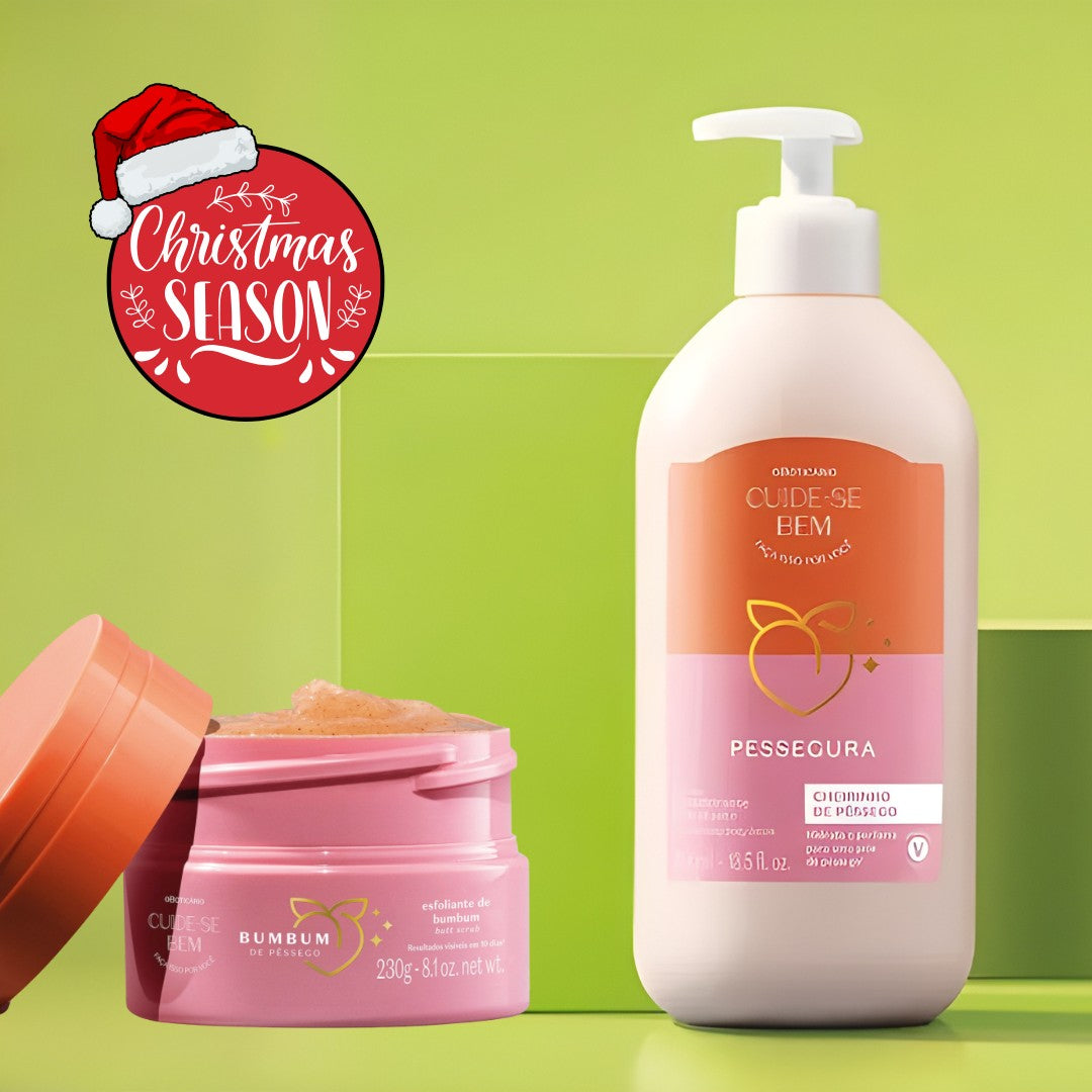 O Boticário Pessegura Kit – Exfoliator + Body Moisturizer