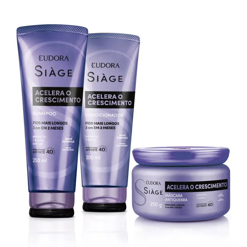 Combo Siàge Acelera o Crescimento: Shampoo 250ml + Máscara Capilar 250