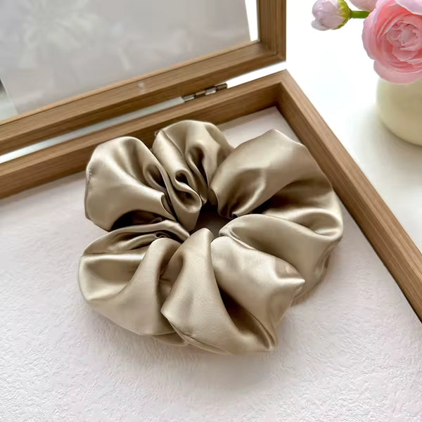 khaki satin hair clip