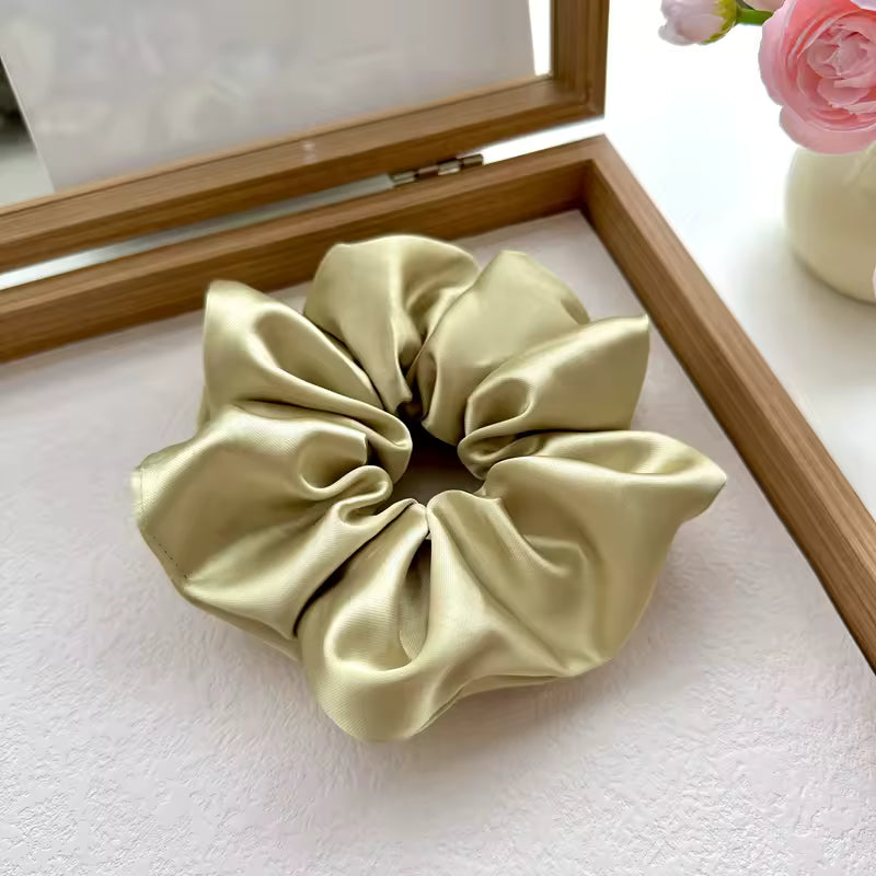 green color satin hair clip