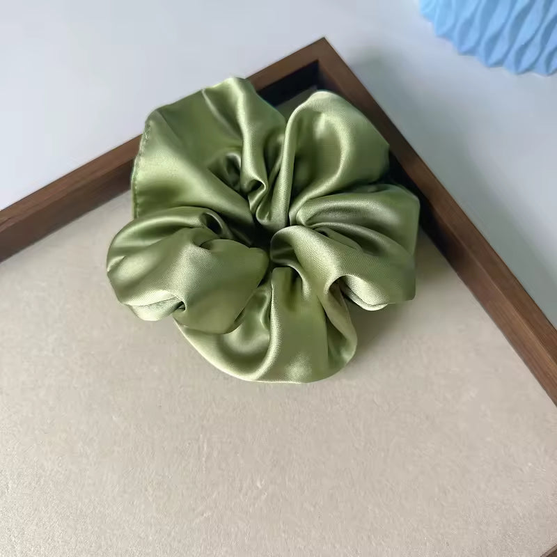leaf green satin hair clip