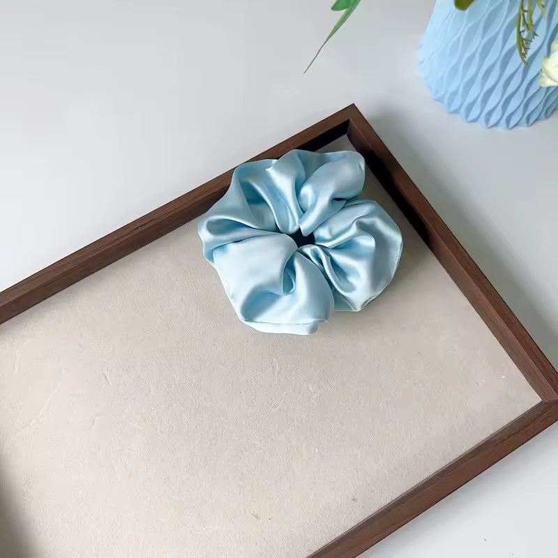sky blue satin hair clip