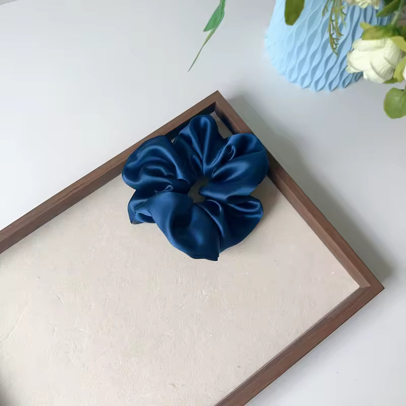 navy blue satin hair clip