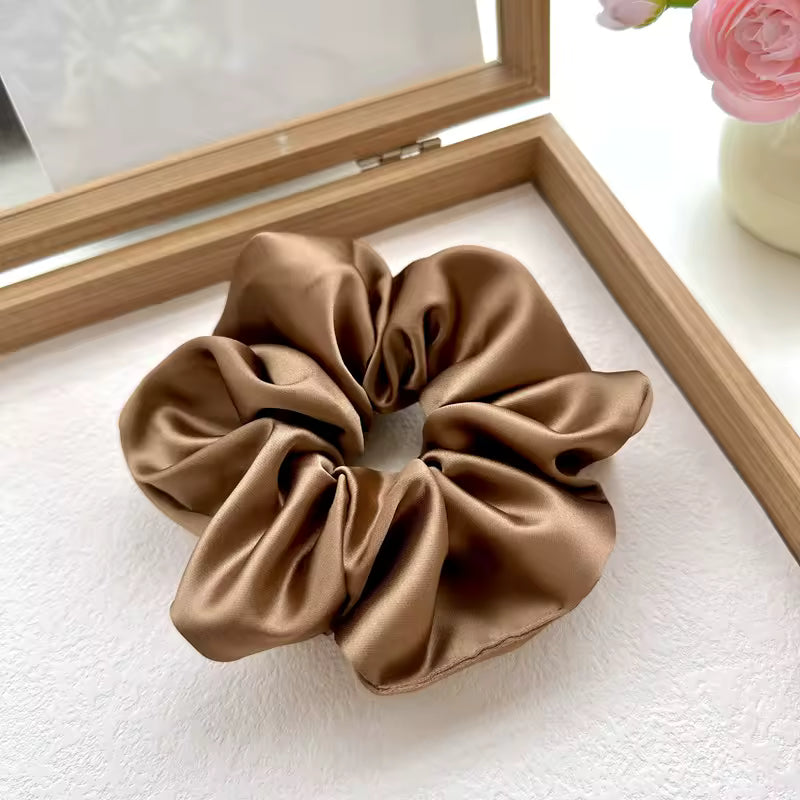coffee-colored satin hair clip