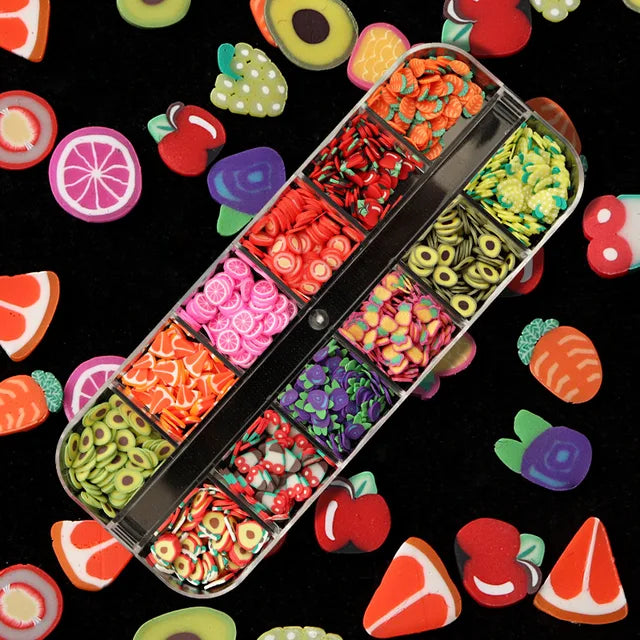 12 Colors Fruit Nail Decoration Kit - Model 2